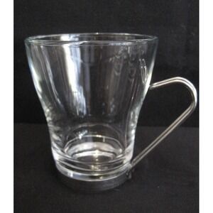 VITROSAX Italy Vintage  Lot of 11 Clear Glass Chrome‎ Holder Coffee Cup Mugs